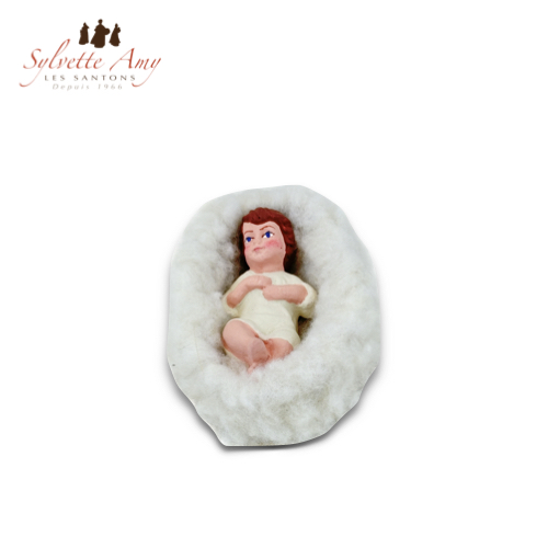 Santon Jésus Collection 25cm - Sur une peau de mouton - Santons Sylvette Amy